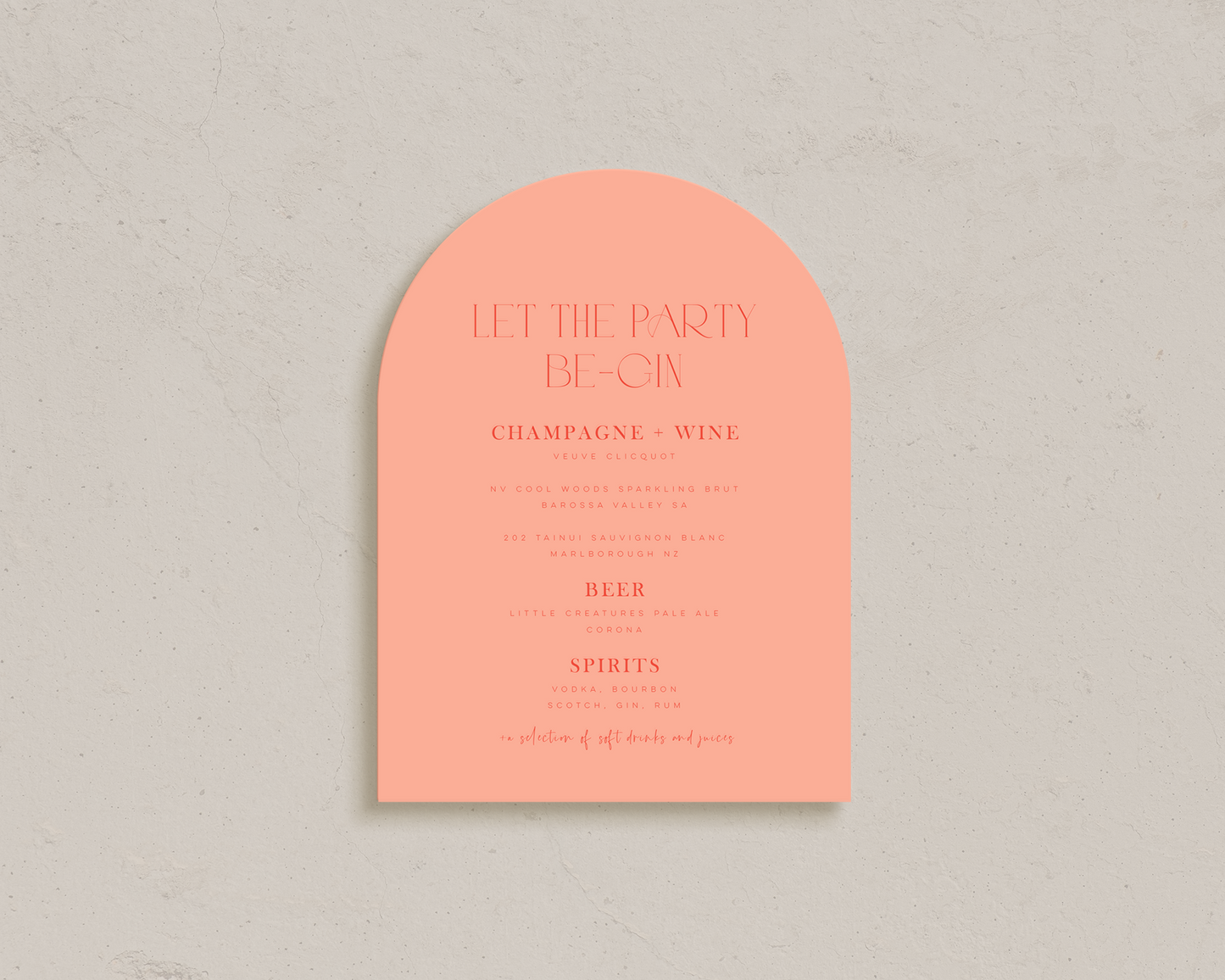 Capri Bar Menus