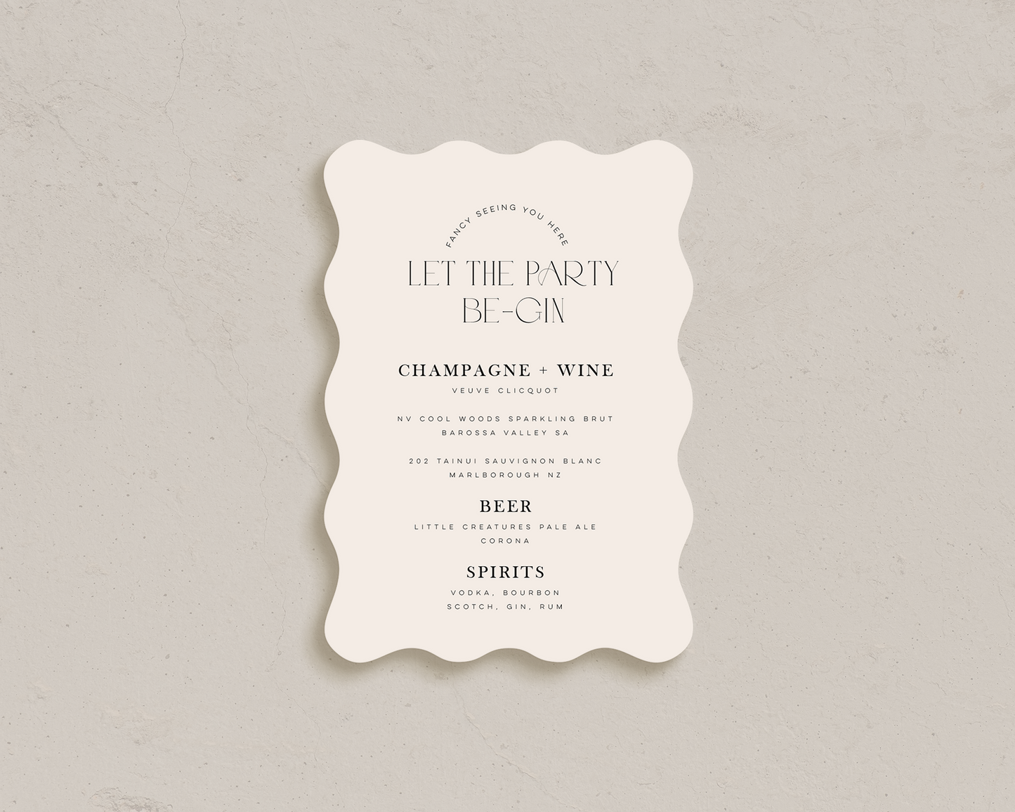 Capri Bar Menus