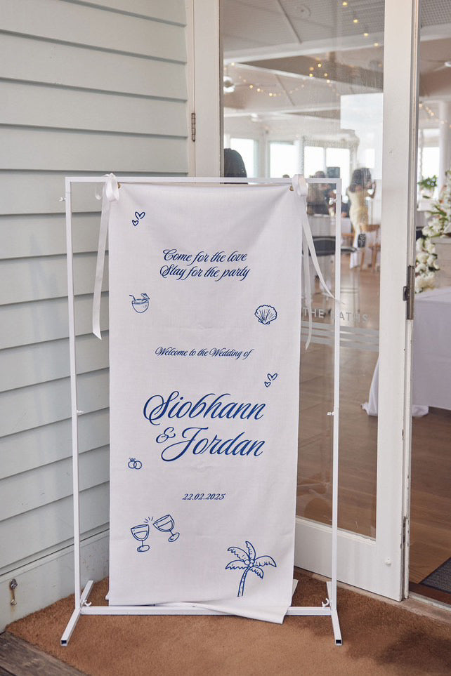 Fabric welcome sign by Signed By G