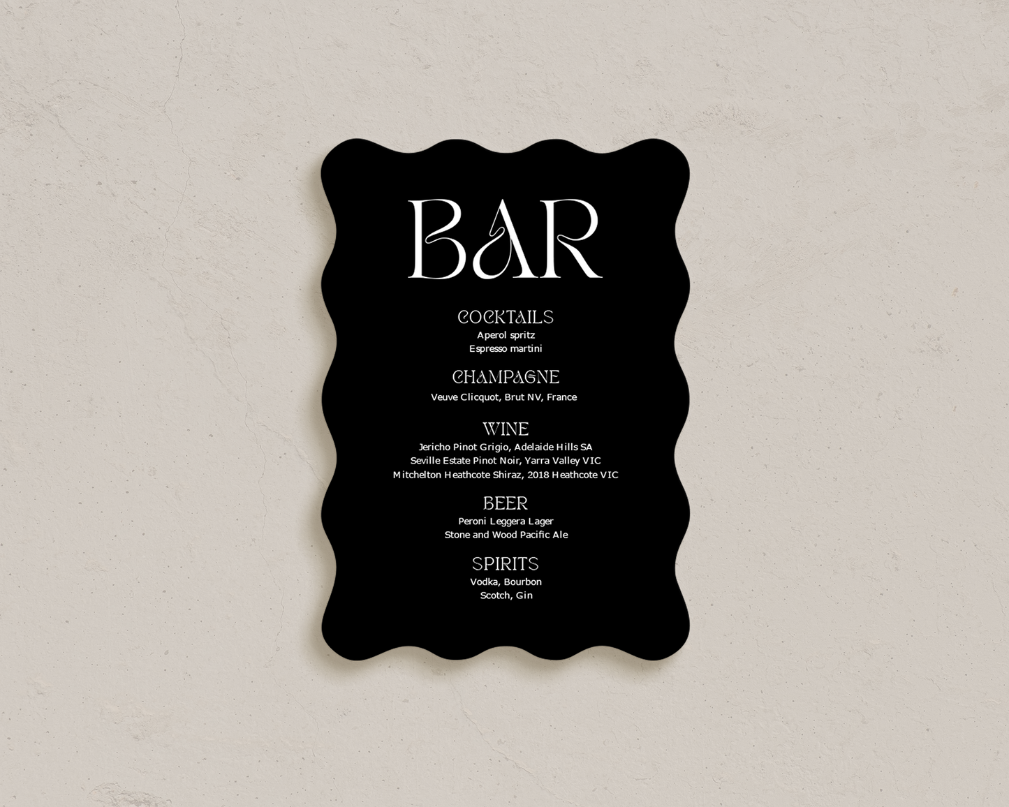 Reggio Bar Menus