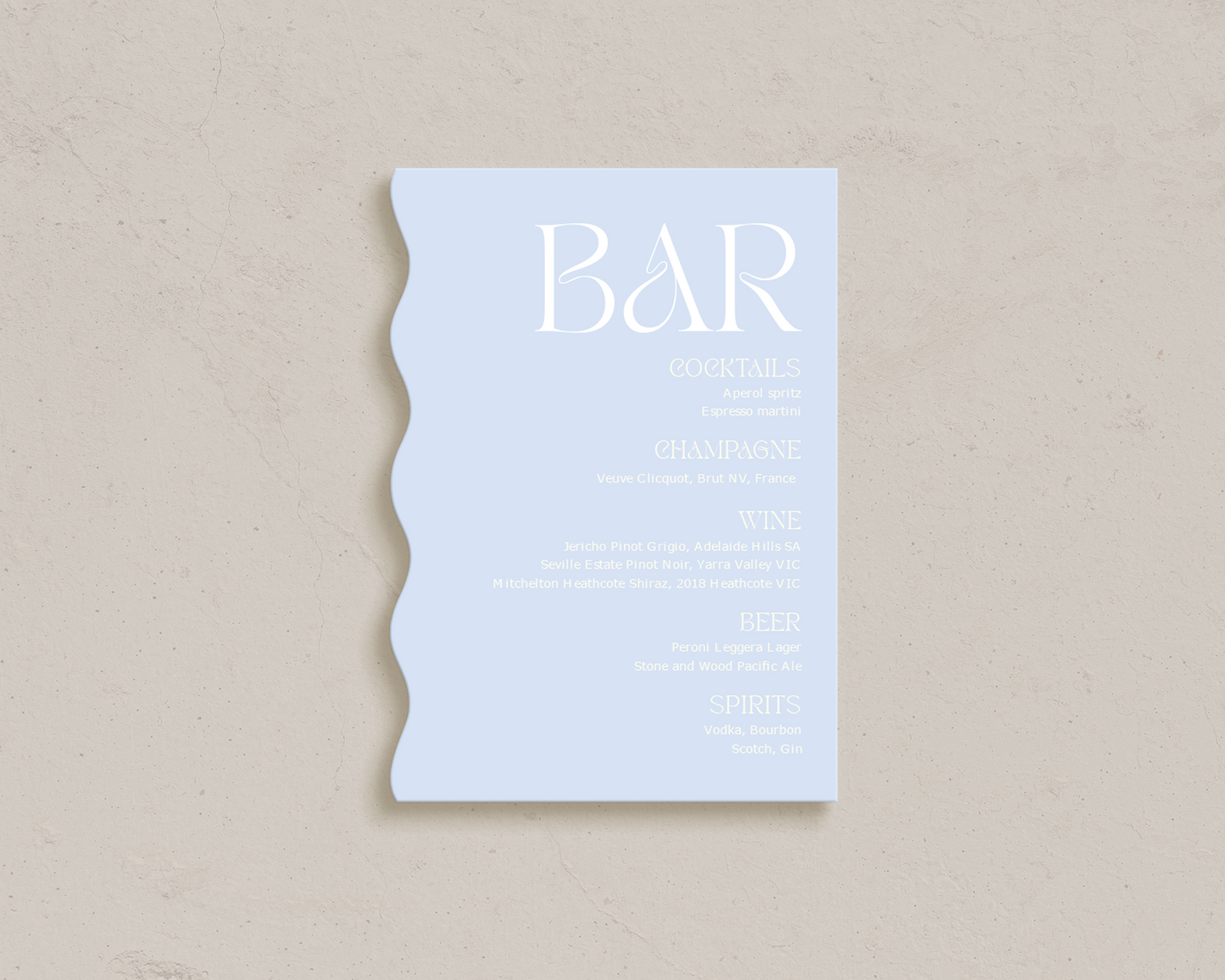 Reggio Bar Menus