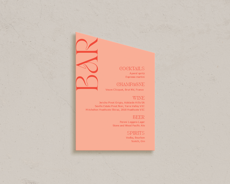 Reggio Bar Menus